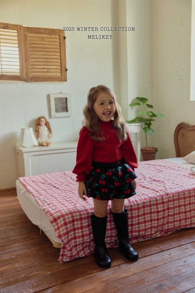 Melikey - Korean Children Fashion - #toddlerclothing - Knit Rib Puff Tee - 10