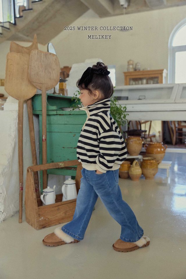 Melikey - Korean Children Fashion - #toddlerclothing - High Neck Button Sweatshirt - 7