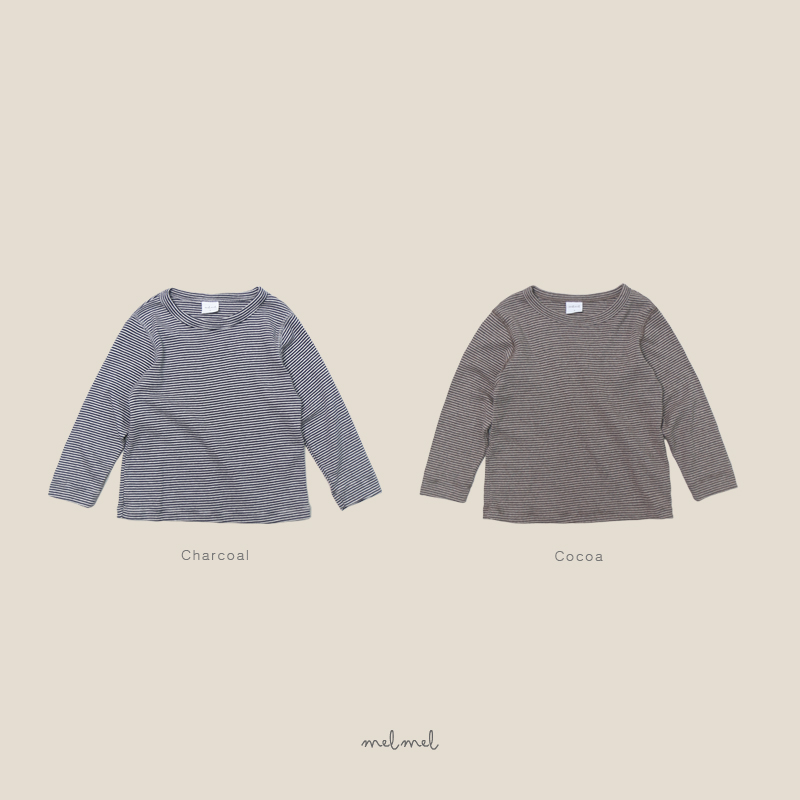 Melmel - Korean Children Fashion - #childofig - Stripe Ribbed Tee