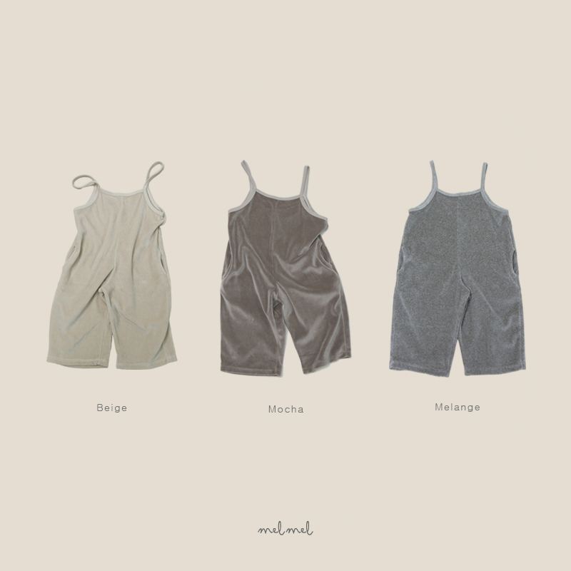 Melmel - Korean Children Fashion - #discoveringself - Velour Overalls (Kids) - 12