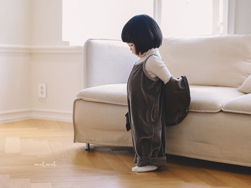Melmel - Korean Children Fashion - #discoveringself - Velour Overalls (Junior) - 11