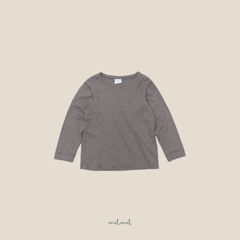 Melmel - Korean Children Fashion - #designkidswear - Stripe Ribbed Tee - 4