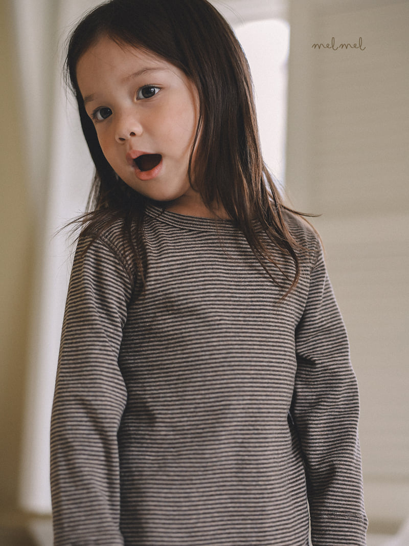 Melmel - Korean Children Fashion - #fashionkids - Stripe Ribbed Tee - 5