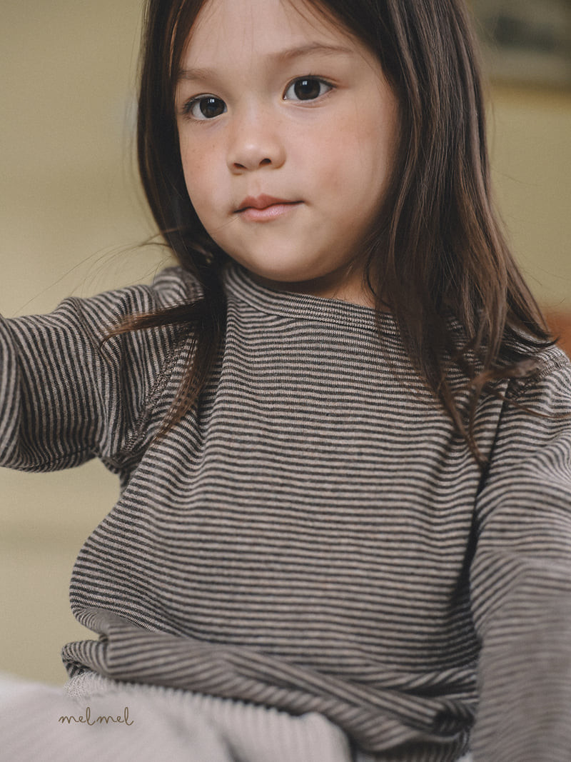 Melmel - Korean Children Fashion - #magicofchildhood - Stripe Ribbed Tee - 11