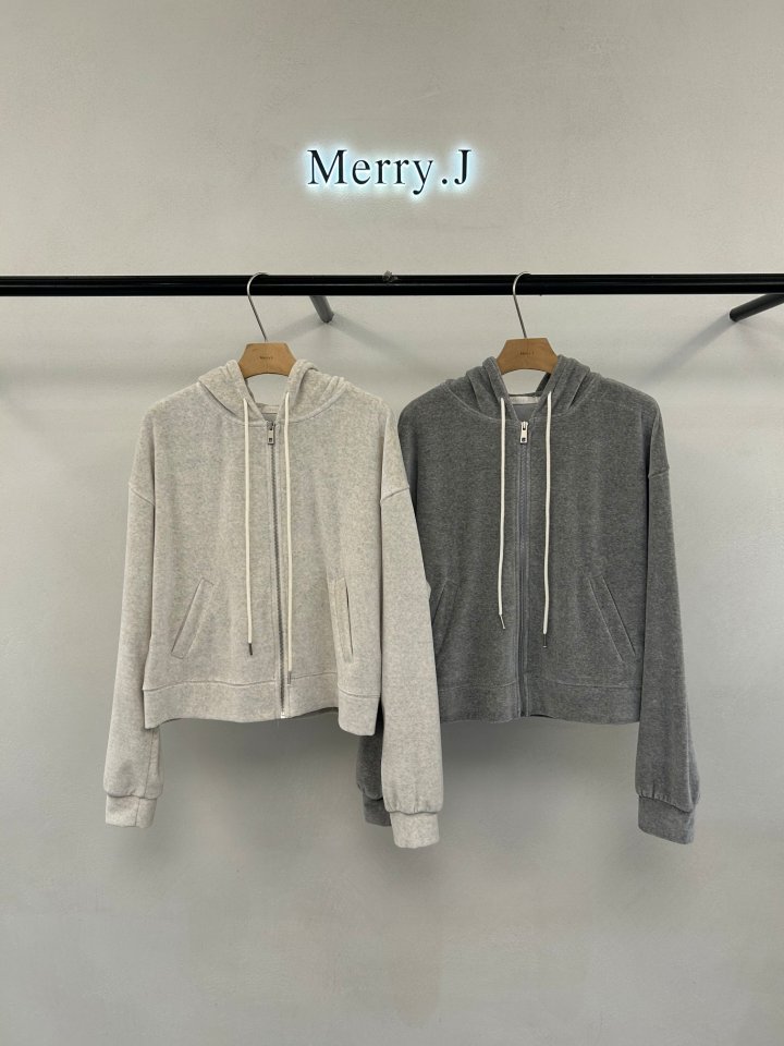 Merry J - Korean Women Fashion - #shopsmall - Soft Velour Zip-up - 4