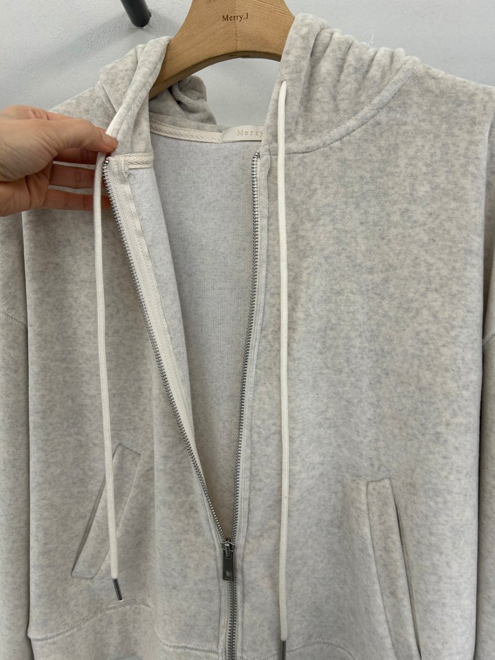 Merry J - Korean Women Fashion - #womensfashion - Soft Velour Zip-up - 9