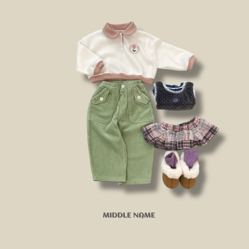 Middle Name - Korean Children Fashion - #childofig - Round Embroidery Collar Tee - 4