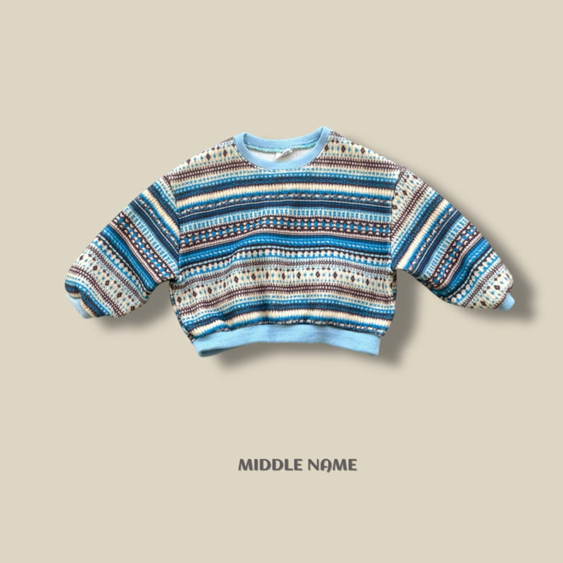 Middle Name - Korean Children Fashion - #childofig - Pattern Crop Sweatshirt - 2