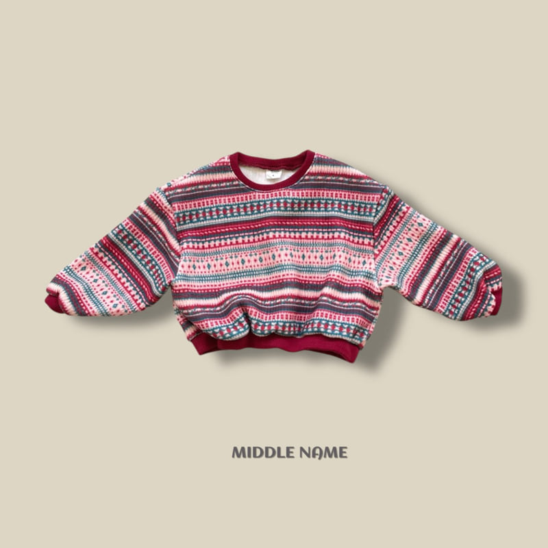 Middle Name - Korean Children Fashion - #childofig - Pattern Crop Sweatshirt - 3