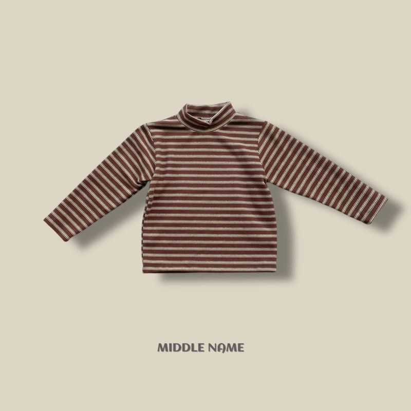 Middle Name - Korean Children Fashion - #childofig - Stripe Half Turtleneck Tee - 2
