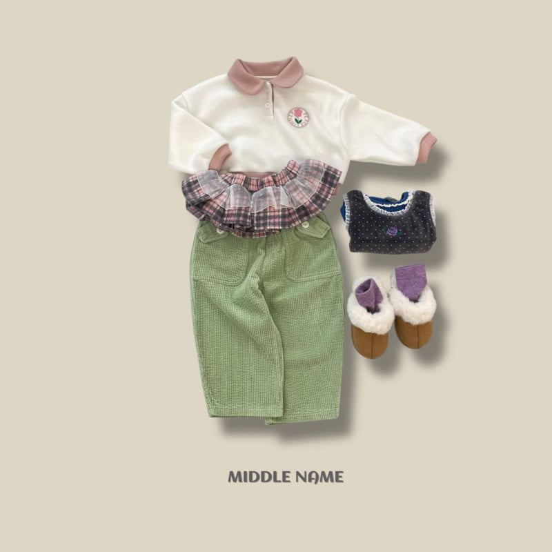 Middle Name - Korean Children Fashion - #childrensboutique - Round Embroidery Collar Tee - 5