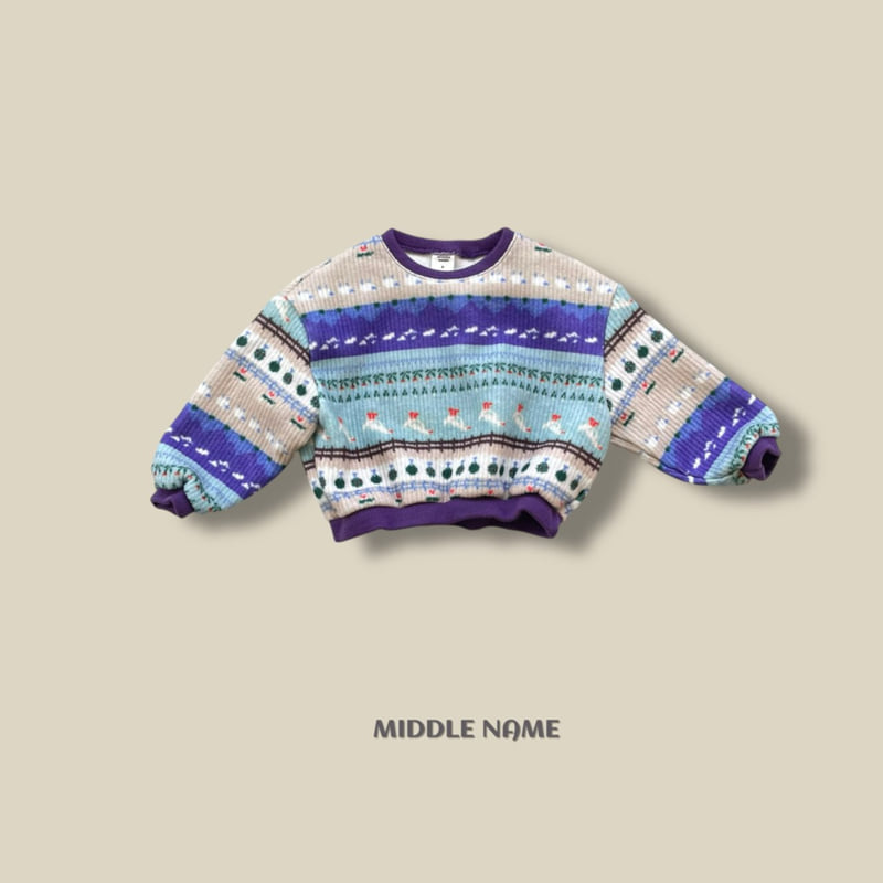 Middle Name - Korean Children Fashion - #childofig - Pattern Crop Sweatshirt - 4