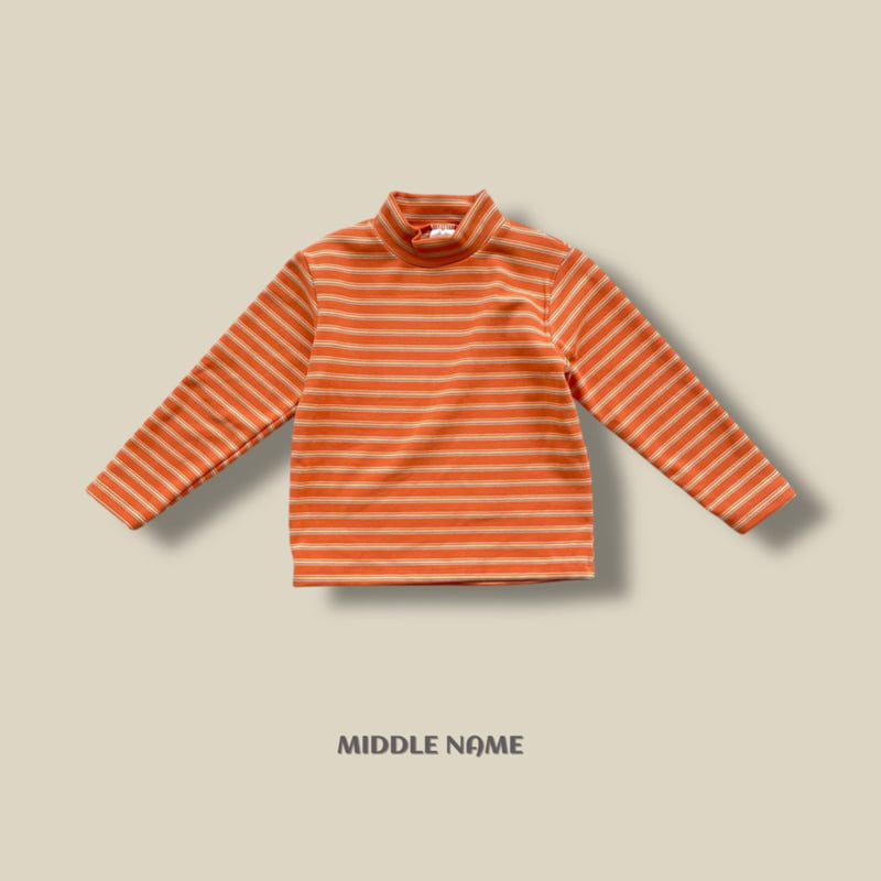 Middle Name - Korean Children Fashion - #childrensboutique - Stripe Half Turtleneck Tee - 3