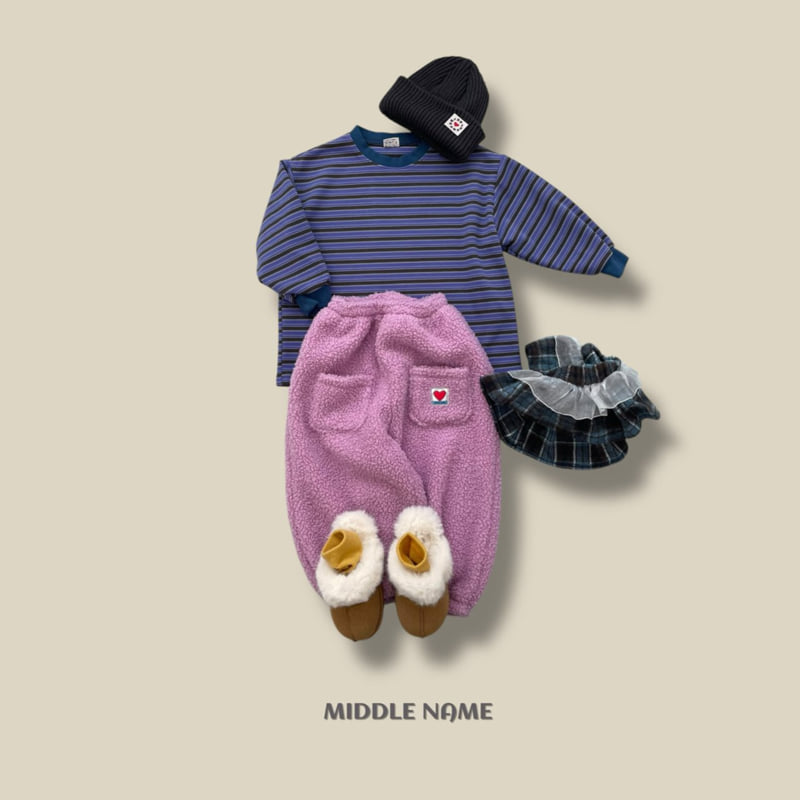 Middle Name - Korean Children Fashion - #childrensboutique - Peach Stripe Long Tee - 9