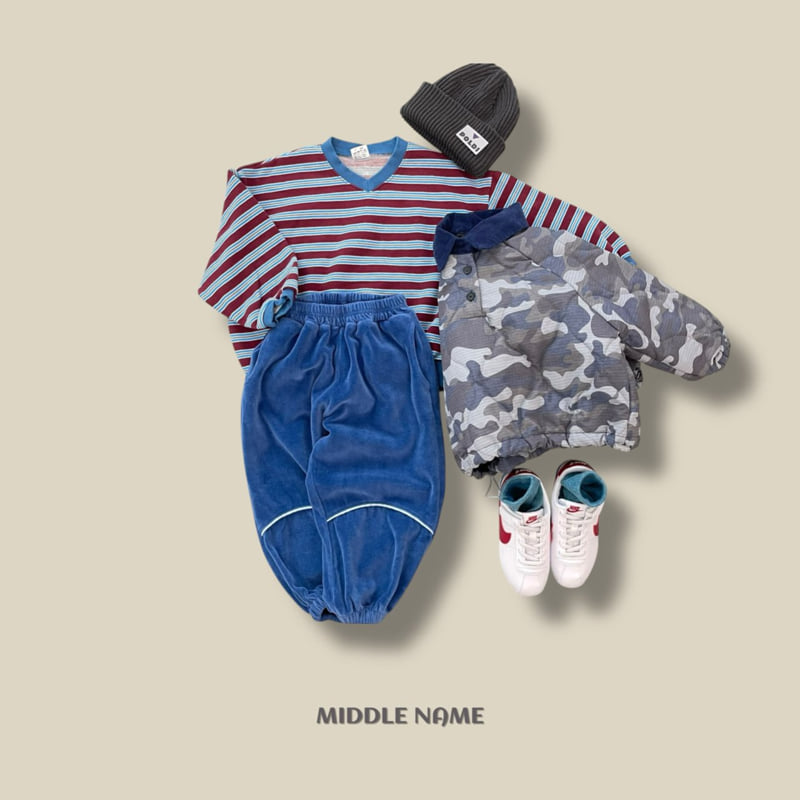 Middle Name - Korean Children Fashion - #childrensboutique - Stripe V Sweatshirt - 8