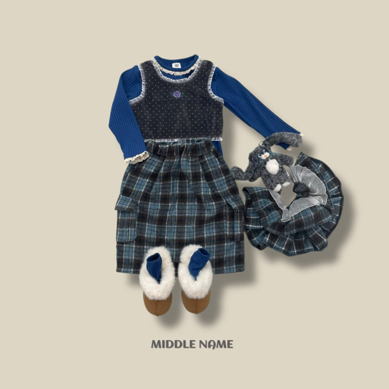 Middle Name - Korean Children Fashion - #designkidswear - Check Layered Skirt - 11