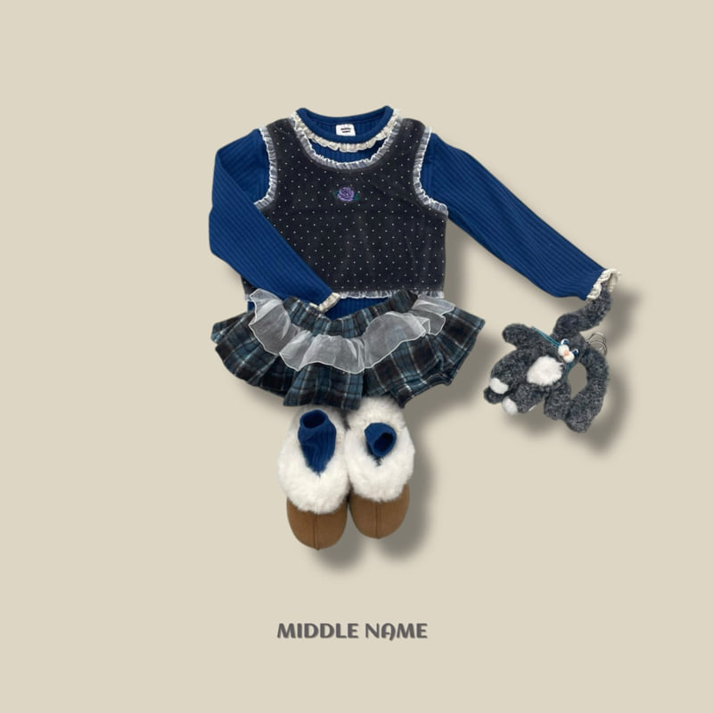 Middle Name - Korean Children Fashion - #discoveringself - Check Layered Skirt - 12