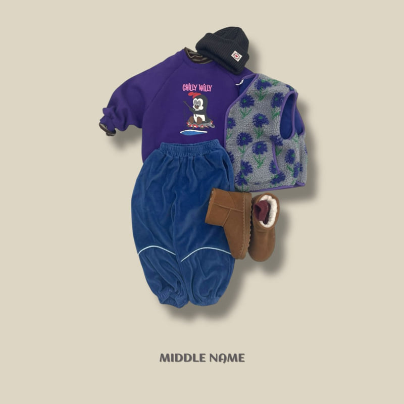 Middle Name - Korean Children Fashion - #discoveringself - Velour Piping Pants - 11