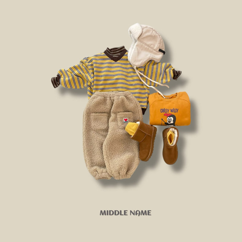 Middle Name - Korean Children Fashion - #discoveringself - Stripe Half Turtleneck Tee - 5