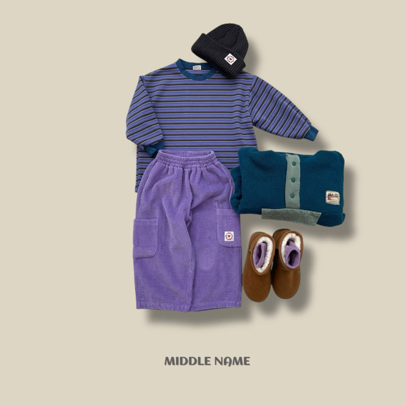 Middle Name - Korean Children Fashion - #discoveringself - Peach Stripe Long Tee - 11