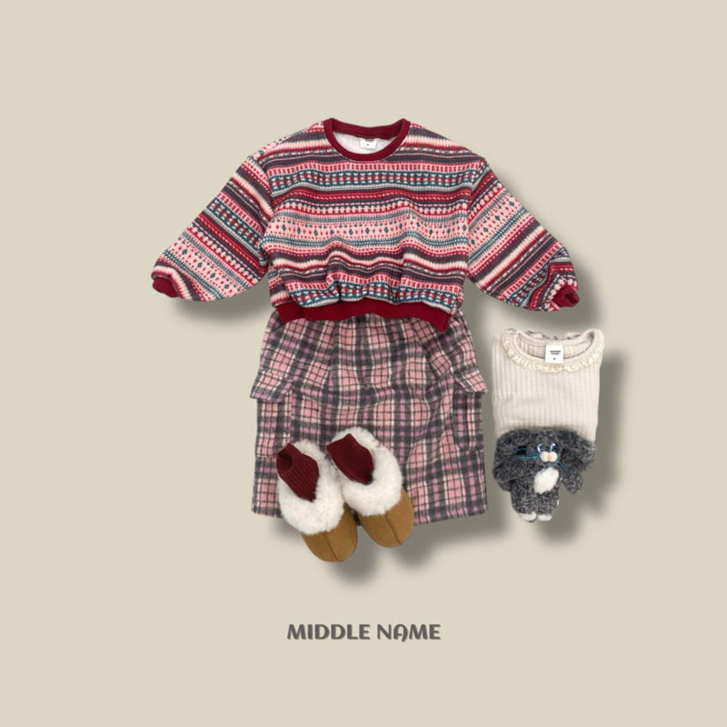 Middle Name - Korean Children Fashion - #fashionkids - Pattern Crop Sweatshirt - 7