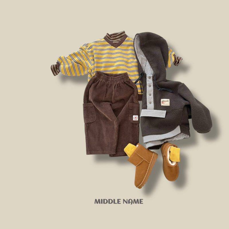 Middle Name - Korean Children Fashion - #fashionkids - Stripe Half Turtleneck Tee - 6
