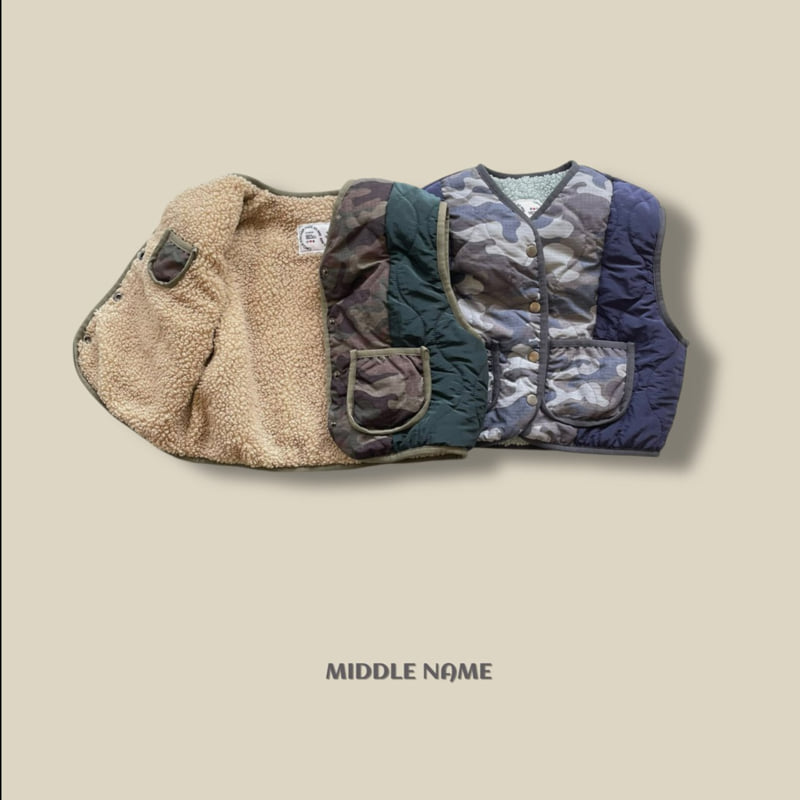 Middle Name - Korean Children Fashion - #fashionkids - Camo Reversible Vest