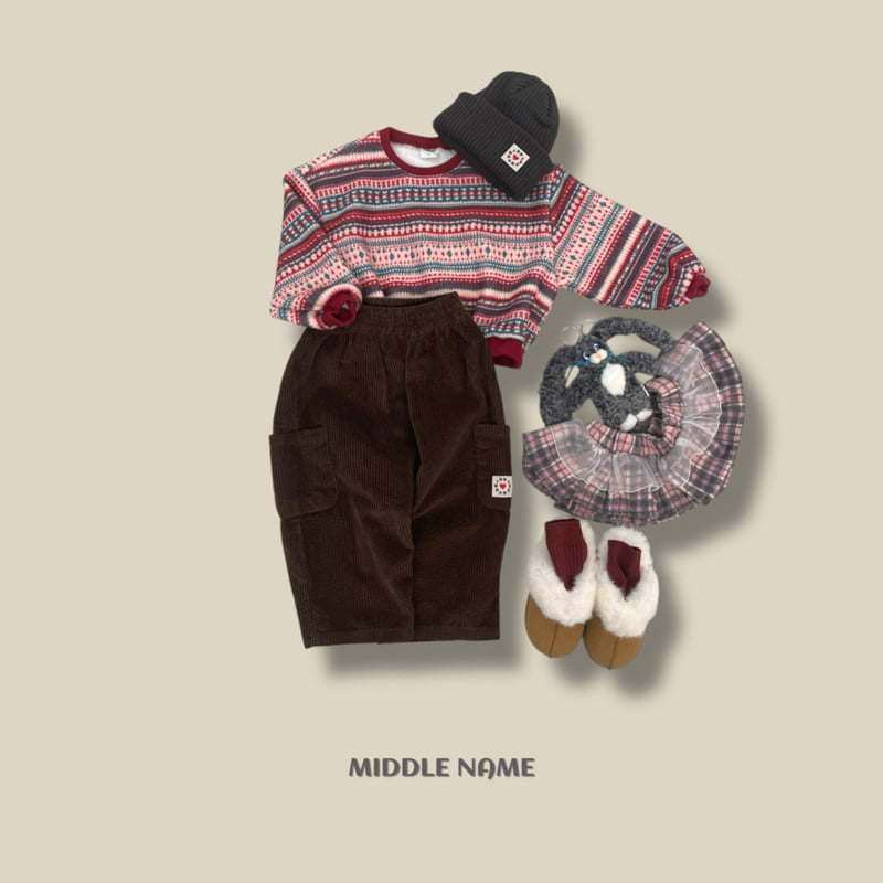 Middle Name - Korean Children Fashion - #kidsshorts - Pattern Crop Sweatshirt - 8