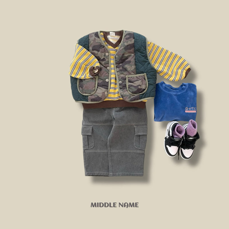 Middle Name - Korean Children Fashion - #kidsshorts - Stripe V Sweatshirt - 12