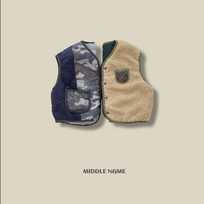 Middle Name - Korean Children Fashion - #kidsstore - Camo Reversible Vest - 3