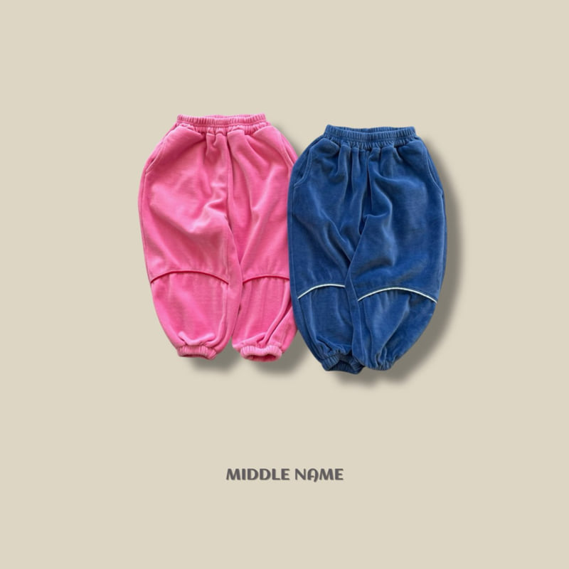 Middle Name - Korean Children Fashion - #kidzfashiontrend - Velour Piping Pants