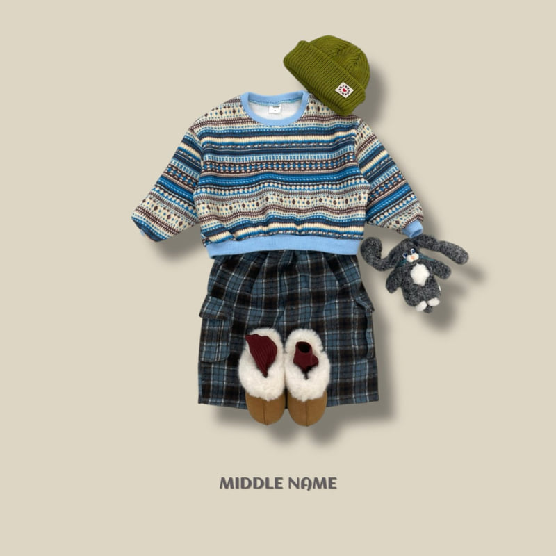 Middle Name - Korean Children Fashion - #kidzfashiontrend - Pattern Crop Sweatshirt - 10