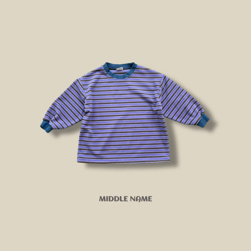 Middle Name - Korean Children Fashion - #magicofchildhood - Peach Stripe Long Tee - 2
