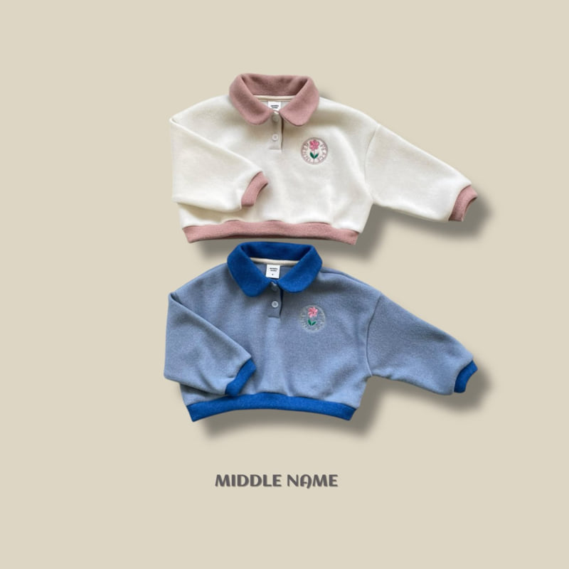 Middle Name - Korean Children Fashion - #minifashionista - Round Embroidery Collar Tee