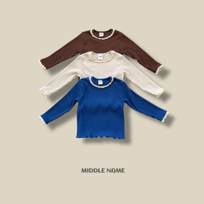 Middle Name - Korean Children Fashion - #minifashionista - Rib Lace Tee