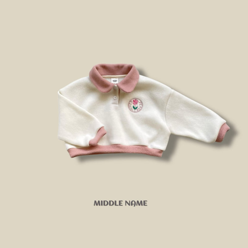 Middle Name - Korean Children Fashion - #prettylittlegirls - Round Embroidery Collar Tee - 2