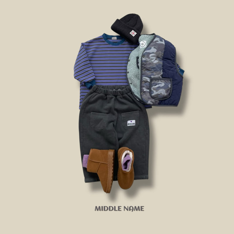 Middle Name - Korean Children Fashion - #minifashionista - Peach Stripe Long Tee - 4