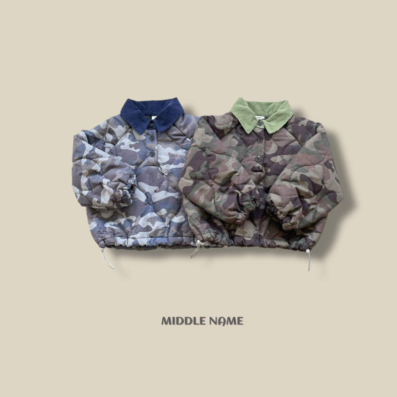Middle Name - Korean Children Fashion - #prettylittlegirls - Camo Bonding Collar Tee