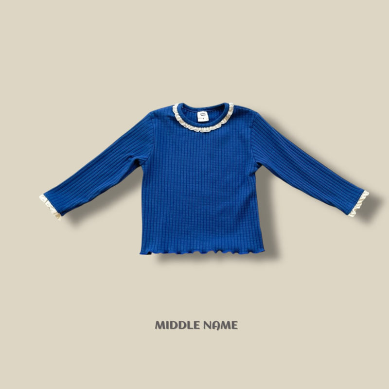 Middle Name - Korean Children Fashion - #todddlerfashion - Rib Lace Tee - 3