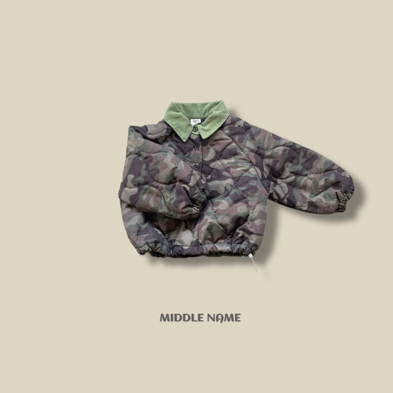 Middle Name - Korean Children Fashion - #todddlerfashion - Camo Bonding Collar Tee - 2