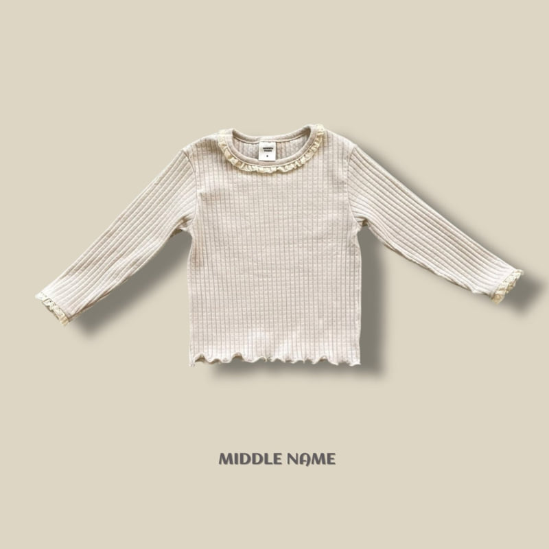 Middle Name - Korean Children Fashion - #todddlerfashion - Rib Lace Tee - 4