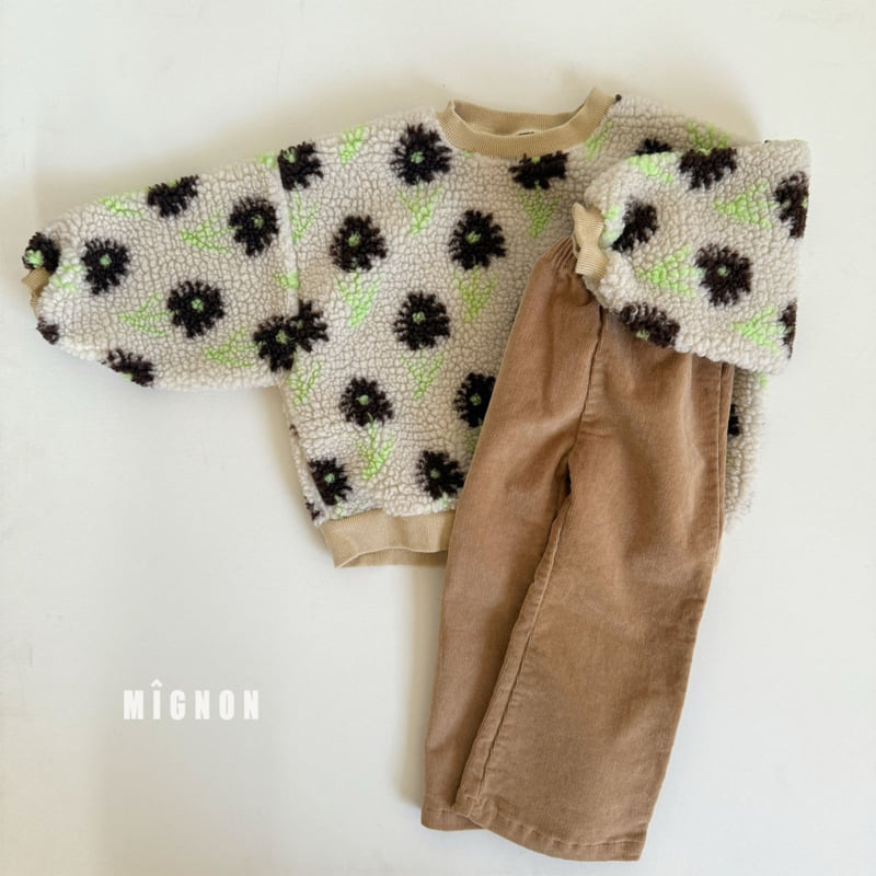 Mignon - Korean Children Fashion - #designkidswear - Floral Fleece Sweatshirt - 6