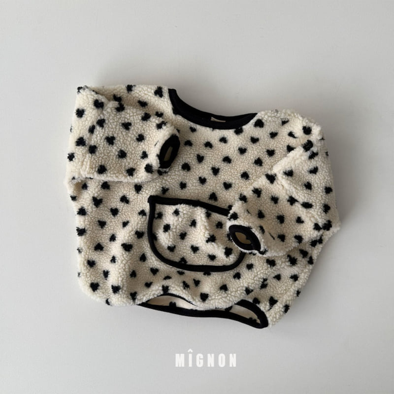 Mignon - Korean Children Fashion - #discoveringself - Heart Fleece Tee
