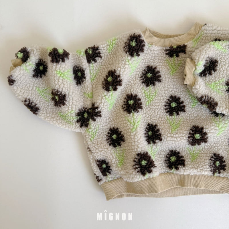 Mignon - Korean Children Fashion - #stylishchildhood - Floral Fleece Sweatshirt - 3