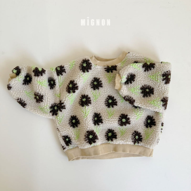Mignon - Korean Children Fashion - #todddlerfashion - Floral Fleece Sweatshirt