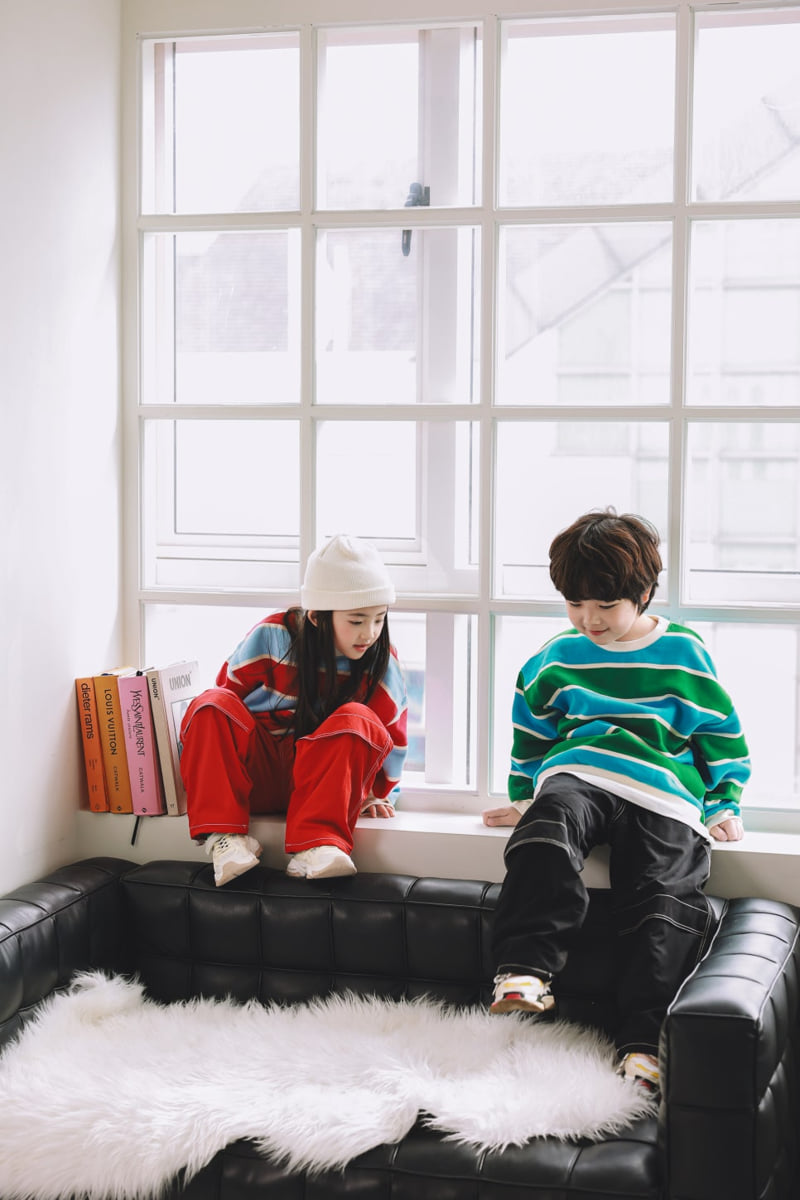 Mini Cabinet - Korean Children Fashion - #Kfashion4kids - Wide Stripe Tee - 5