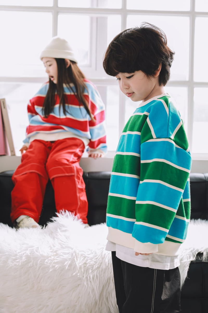 Mini Cabinet - Korean Children Fashion - #kidsstore - Wide Stripe Tee - 4