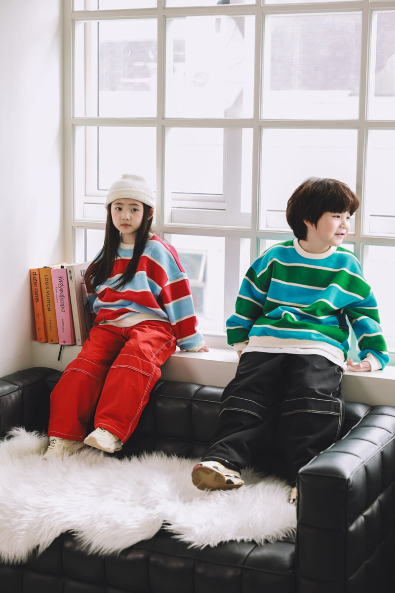 Mini Cabinet - Korean Children Fashion - #littlefashionista - Wide Stripe Tee - 6