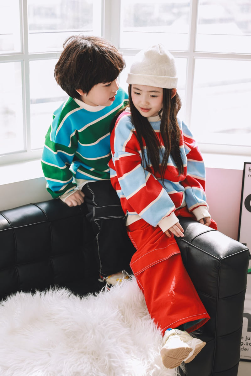 Mini Cabinet - Korean Children Fashion - #minifashionista - Wide Stripe Tee - 8