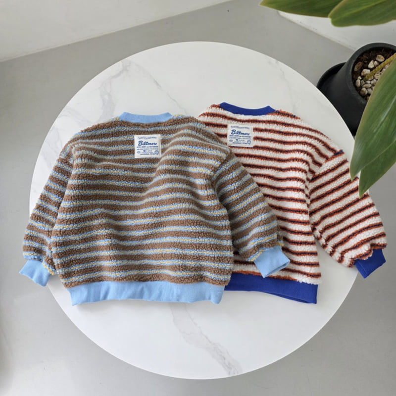 Mini Cabinet - Korean Children Fashion - #minifashionista - Fleece Stripe Tee - 6